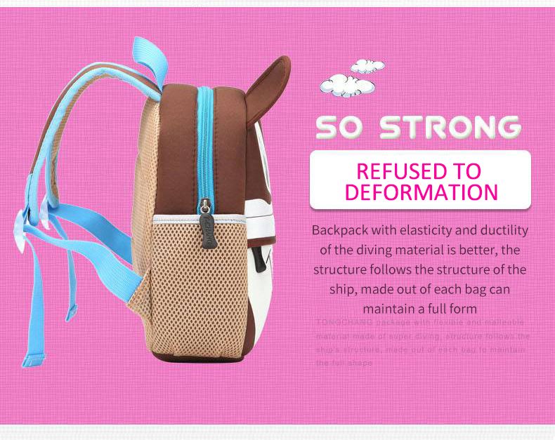 3D Cute Animal Design Backpack Children School Bags for Girls