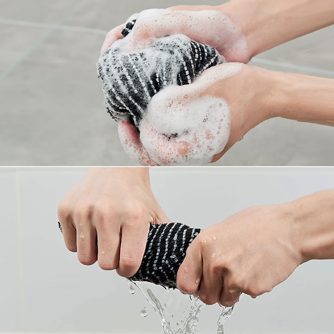 Exfoliating Back Scrubber, Korean Body Back Scrubber Towel for Shower, Japanese Bath Wash Scrub Cloth Washcloth Washer for Men Women Exfoliating, Body Scrubbing Brush Loofah Exfoliator