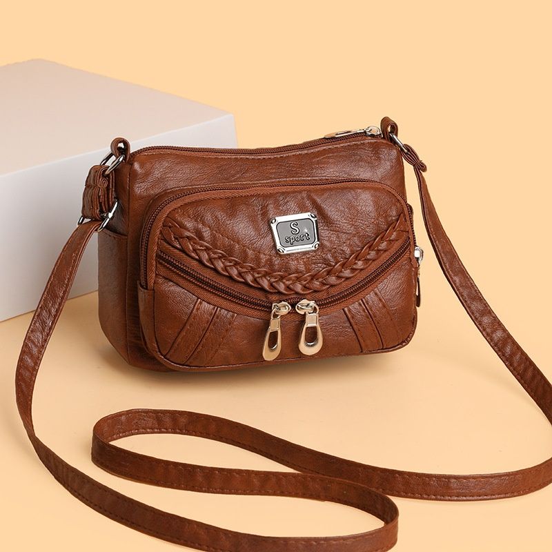 New Korean Style Soft Leather Mini Crossbody Bag Fashion Versatile Single Shoulder Bag Casual Ladies Phone Bag Lightweight Daily Shoulder Backpack for Women
