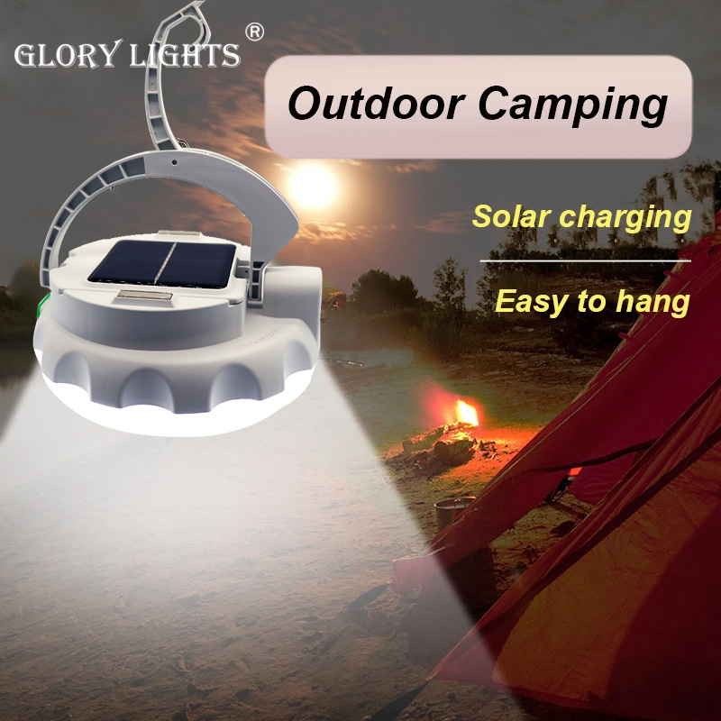 Glory light solar pumpkin lamp 4800mah Rechargeable LED Camping Light Solar Outdoor Flashlight Portable Lantern Night Emergency Bulb Work Repair Lighting BBQ