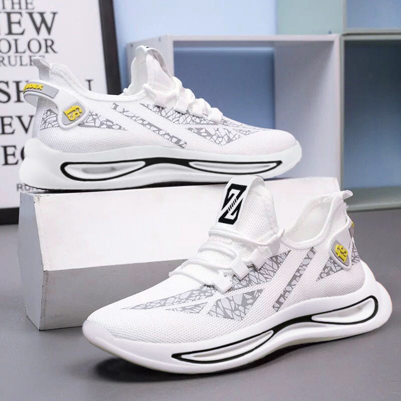 Men's Sports Shoes Mesh Breathable Male Sneaker Outdoor Sports Running Shoes Light Sneakers Casual All-Match White Shoes