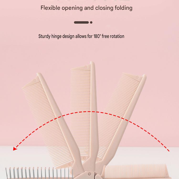 2 Pack Foldable Fine Tooth Hair Comb Portable Kids Girls Braiding Hair Comb Household Hair Styling Tool for Daily Hair Arrangement
