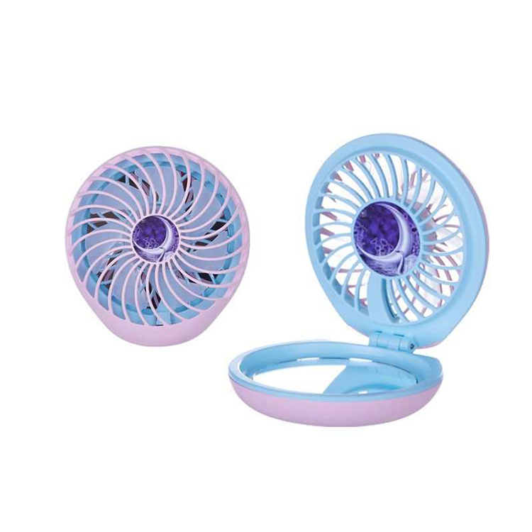  
Tospino,LED, color, makeup, mirror, portable, hand-held, mini, mirror fan, 3 gear speed rechargeable with color LED light