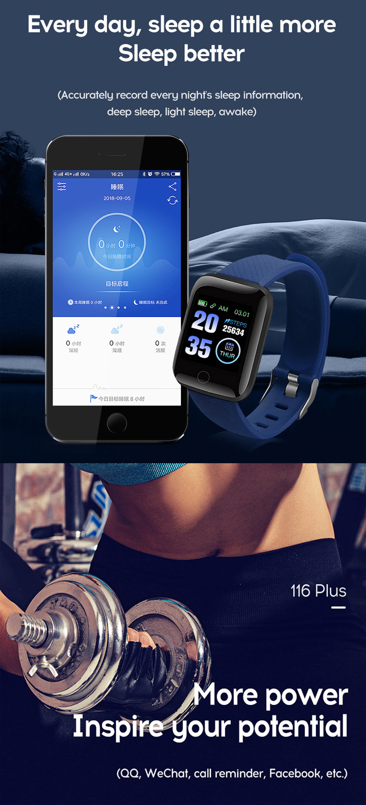 116 PLUS Sport Fitness Pedometer Color Screen Smart Bracelet Wristband Walk Step Counters Smart Band Men Women D13 Sport Watches