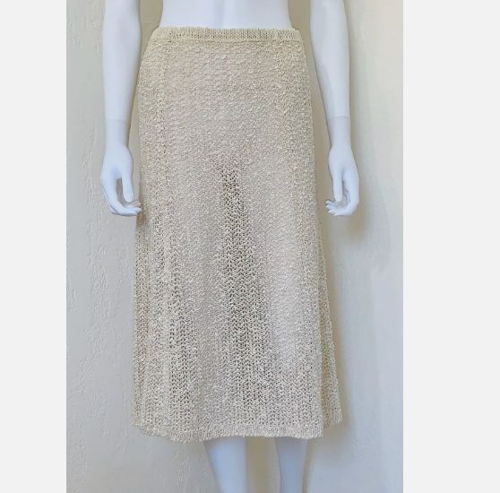 Women's Midi Skirt With Crochet Linen 