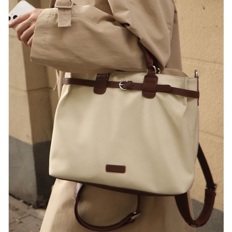 Korean Style Nylon Large Bag 13 Inch Laptop Bag Unisex Backpack Large Capacity Commute Crossbody Tote Bag for Women
