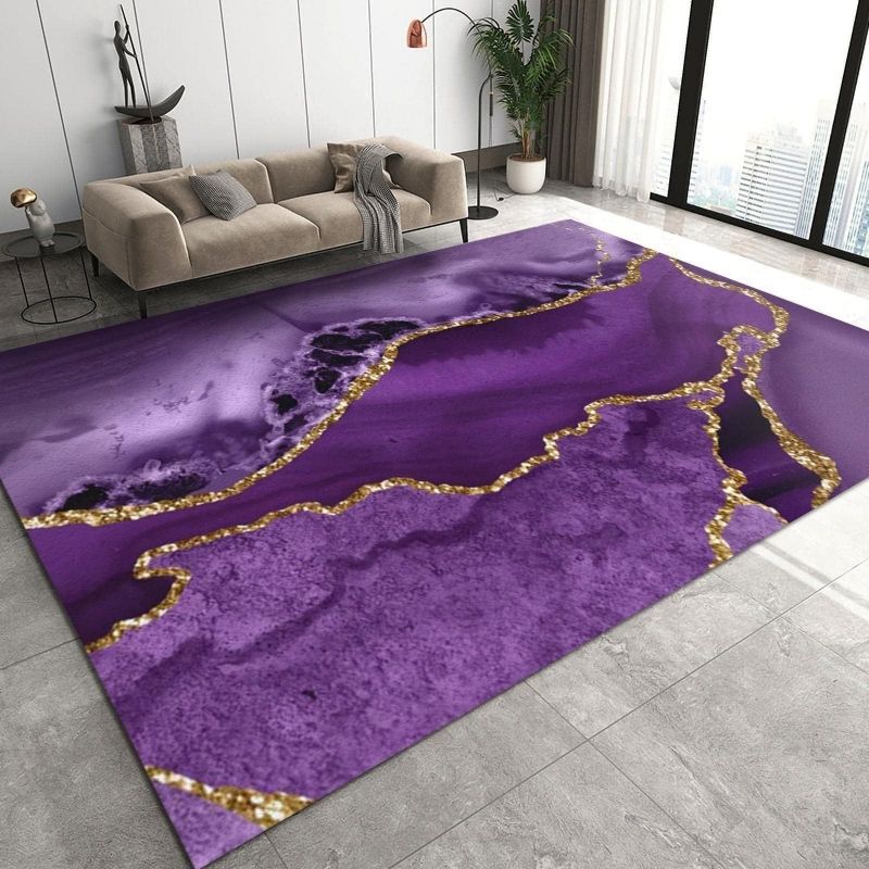 Marble printed carpet, home decoration, living room, anti slip and easy to maintain, sofa blanket ， Crystal velvet carpet