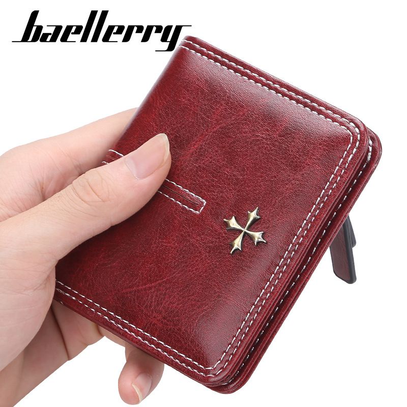 Baellerry Women's short purse Korean multi-card oil wax skin coin purse fashion everything N1635