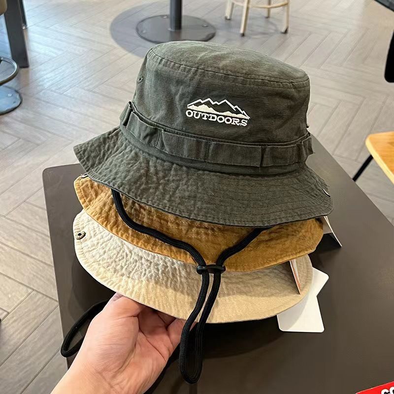 Men Women Outdoor Bucket Hat, Wide Brim UV Protection Hiking Fishing Cap, Breathable Quick Dry Sun Hat with Chin Strap, 5 Colors Available, Fits 56-60cm Head Circumference
