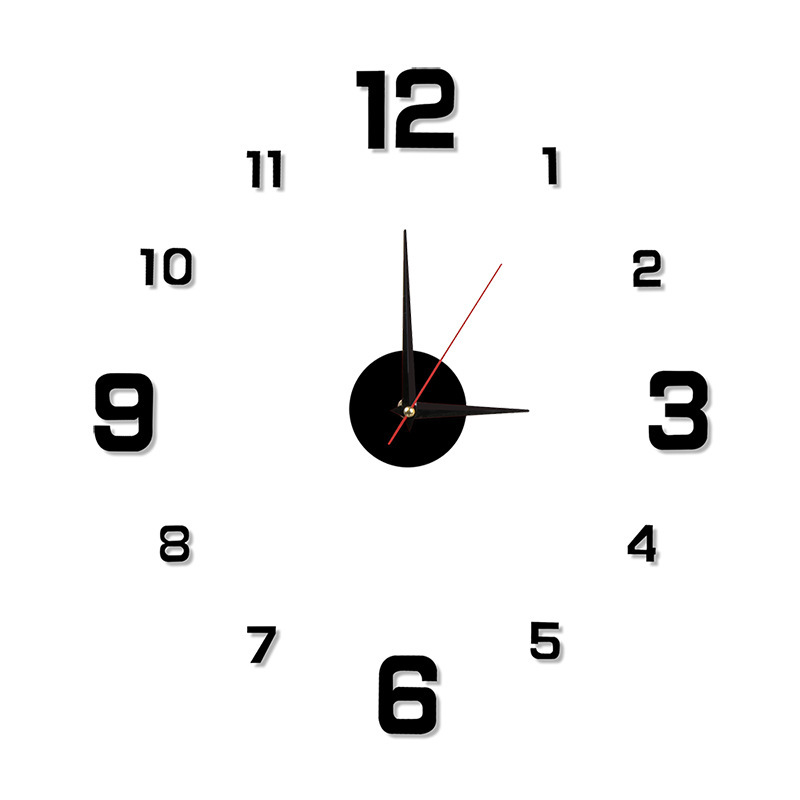 Creative Minimalist DIY Acrylic Wall Clock Luminous Glow In Dark Numbers Silent Non Ticking Wall Watch Self Adhesive Stick On Clock For Living Room Bedroom Study Home Decor