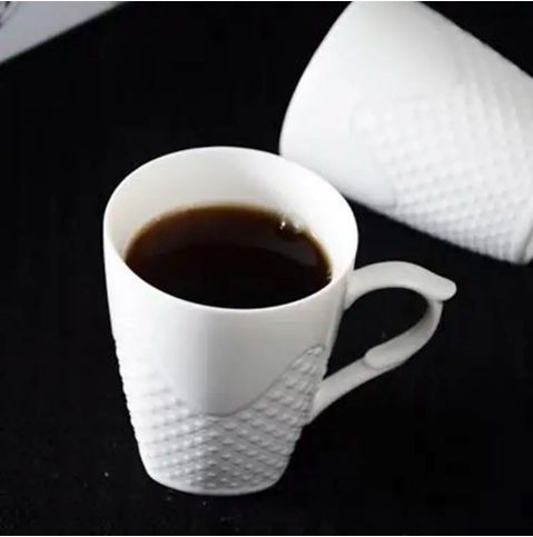 Fancy sublimation ceramic coffee bulk white embossed ceramic mug porcelain cup B01