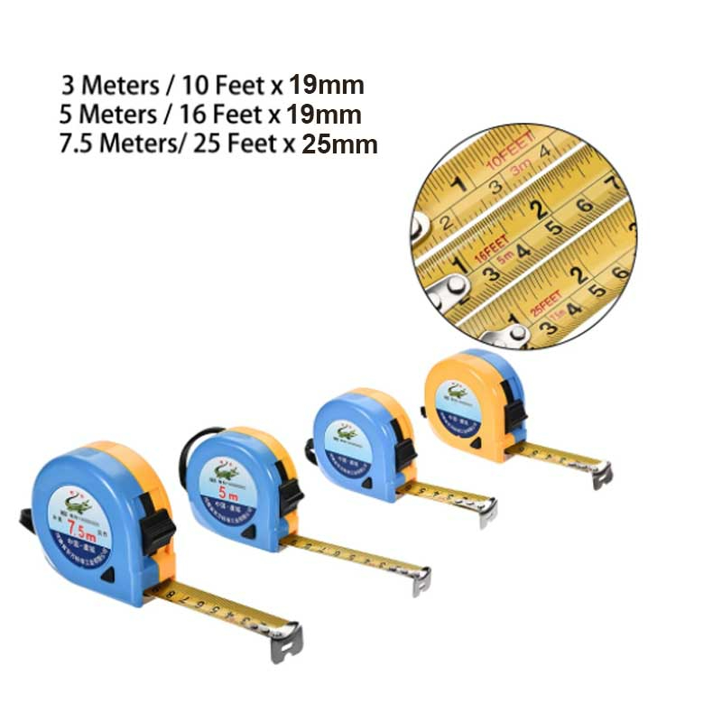 Tool power 1 Set Tape Measure 3 Meter -7.5 Meter 10-25 Feet Retractable Round Case 4in Construction Home Use DIY Measurement