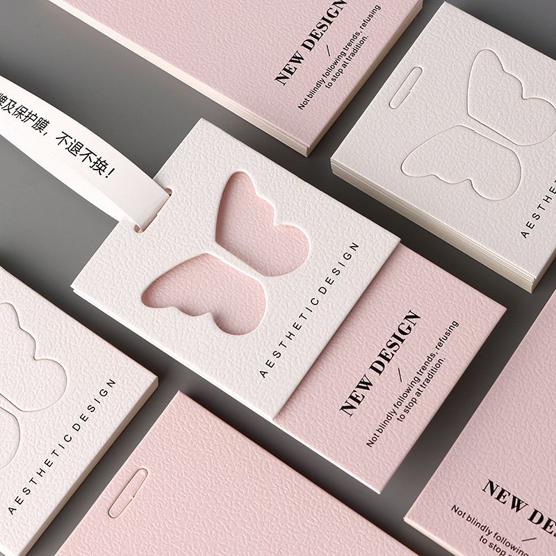 Anti-theft buckle tag card, free design of logo. High-end clothing tag for women's clothing. High-end trendy brand. Children's tag.