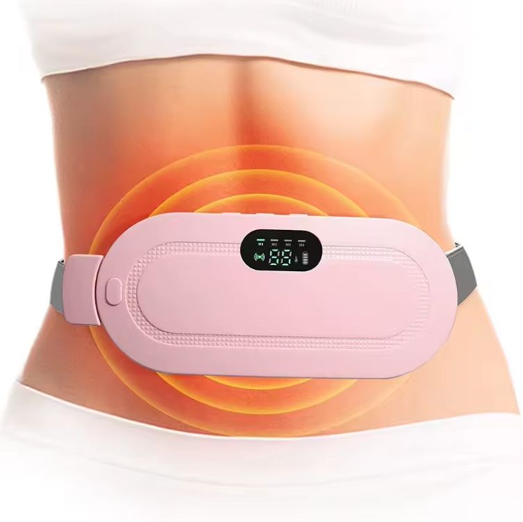 Rechargeable Cordless Waist-Heating Belt Menstrual Belly Pad 3-Speed Massager for WomenPINK