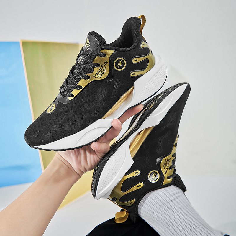 Flying woven men's shoes spring and summer new breathable sports shoes 2024 Korean version of leisure soft soled running shoes 264-014