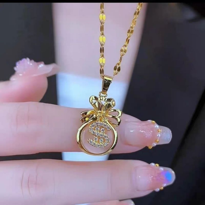 Lucky Bag Coin Necklace free shipping pendant chain 