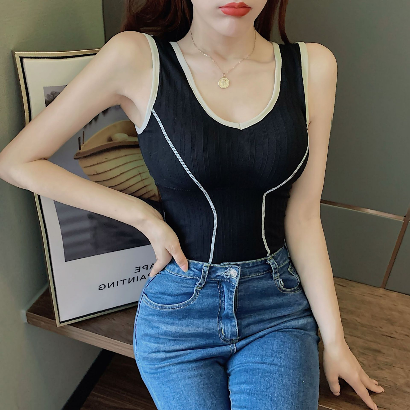 809 Stylish Women Seamless Camisole Push Up Sports Crop Top Underwear Yoga Wear Cotton Workout Tshirt Bra Top