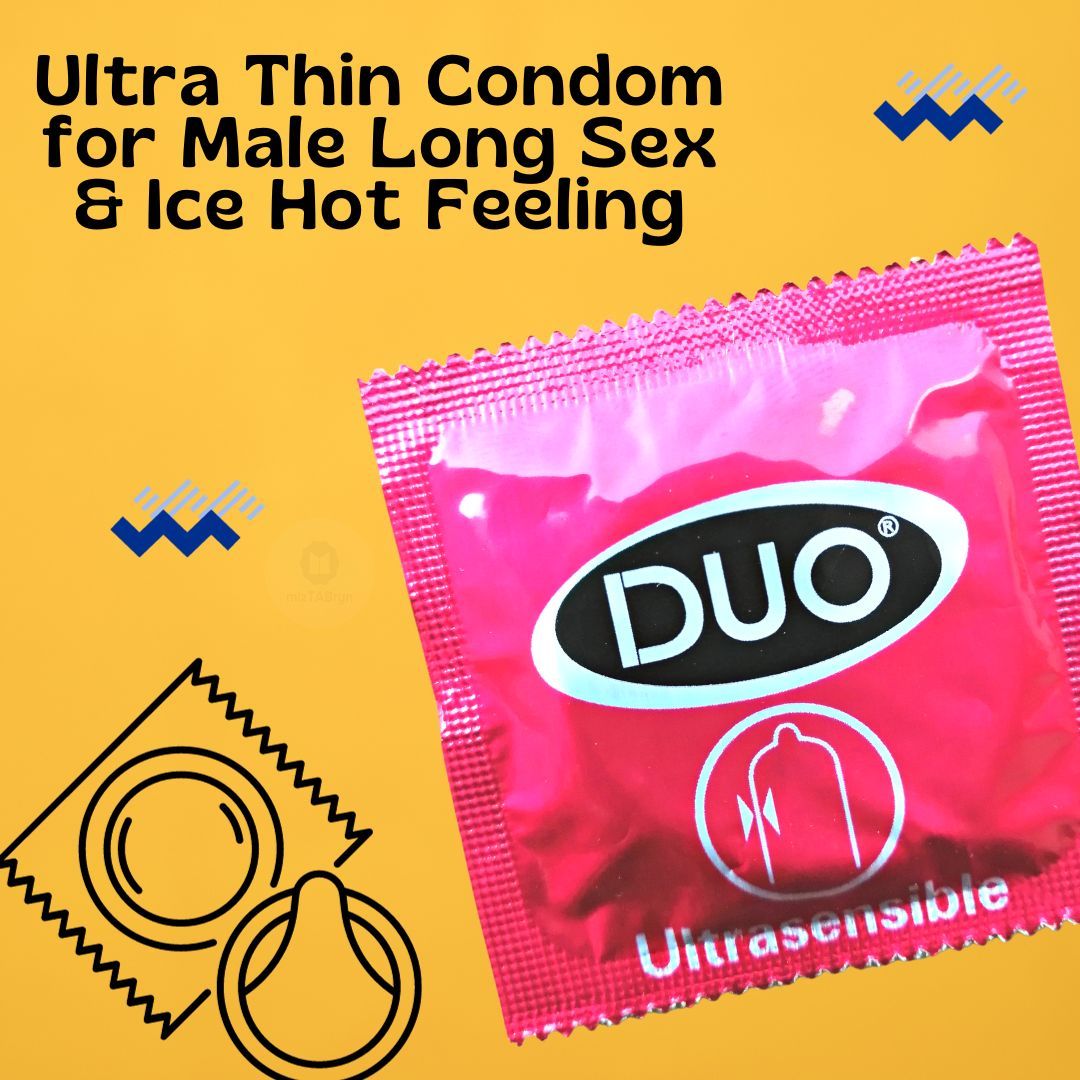 Male Lasting Ultra Thin Condom Lasting Ice Hot Sexual Feeling 