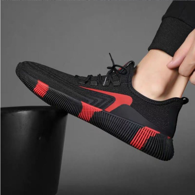 Shoes woven mesh Men sneakers breathable and comfortable men's shoes lace up casual shoes Close Size