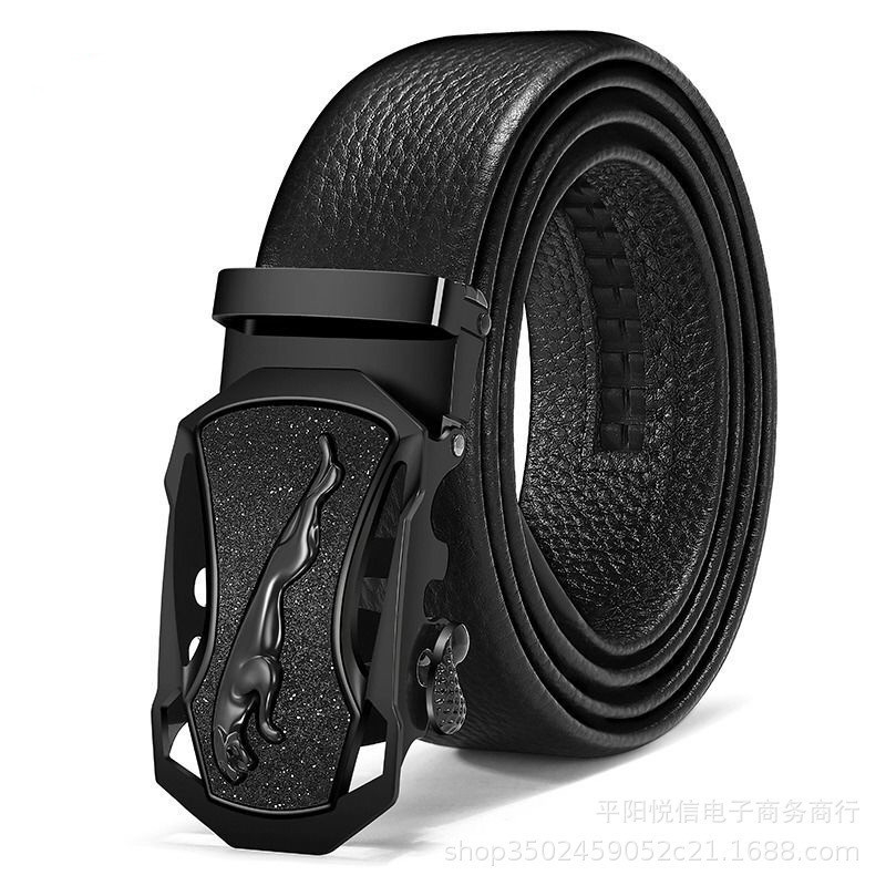727013228 Men's Fashion Versatile Automatic Buckle Pebbled Belt