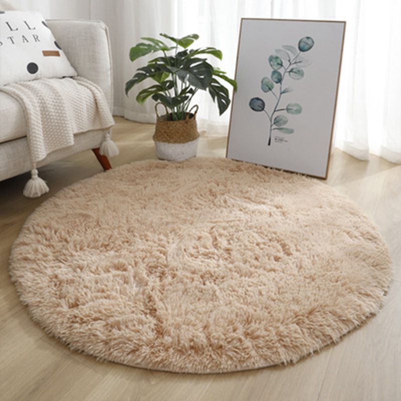 Circular carpet ，Silk wool carpet, floor mat, long hair, circular floor mat, bedroom bedside blanket, thick floor mat CRRSHOP free shipping white ,beige,grey,green,wine red ,blue ,coffee,Multiple colors Anti slip design