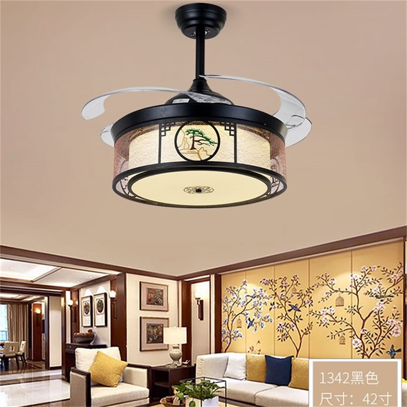 OUFULA Ceiling Fan Light Invisible Lamp With Remote Control Contemporary Elegance For Home Living Dining Room 