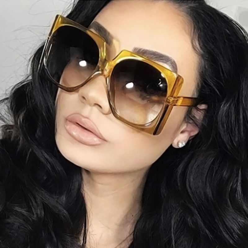 98043 Women's New Fashion Large Frame Square Sunglasses Sunscreen Sunglasses