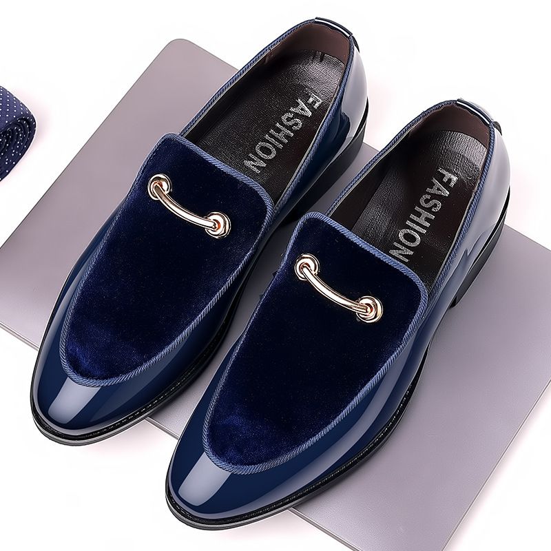 British you that is leather suede patent leather casual shoes Korean version of the trend loafers marriage men's shoes hair stylist single shoes 9905