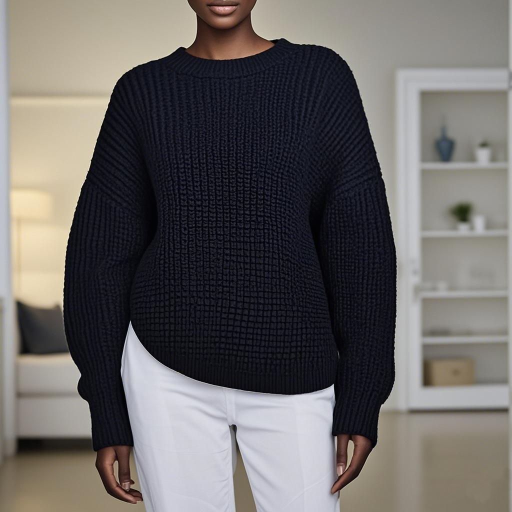 Wool knit Sweater Round Neck Women's Sweater