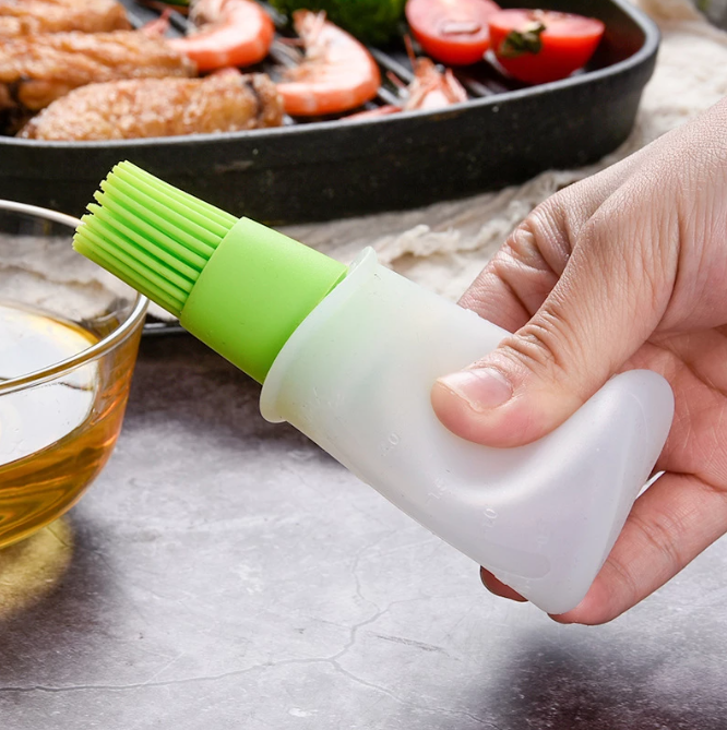 BBQ BBQ Oil Bottle Brush Silicone Kitchen BBQ Accessories Cooking Baking Oil Dispenser BBQ Tools Grease Brush