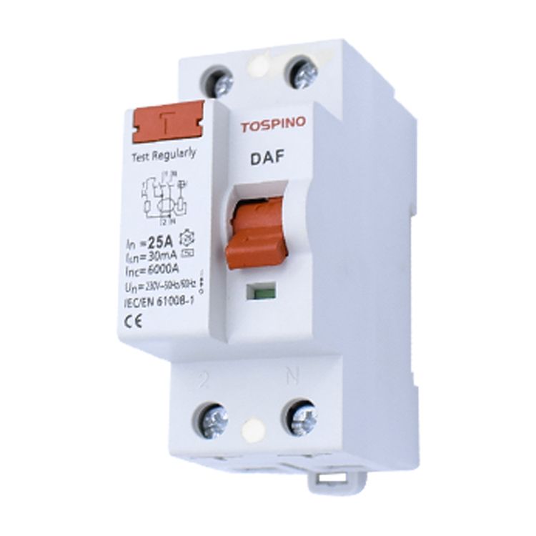 TOSPINO Overload Protection ELCB 2P 400V RCCB Residual Current Circuit Breaker