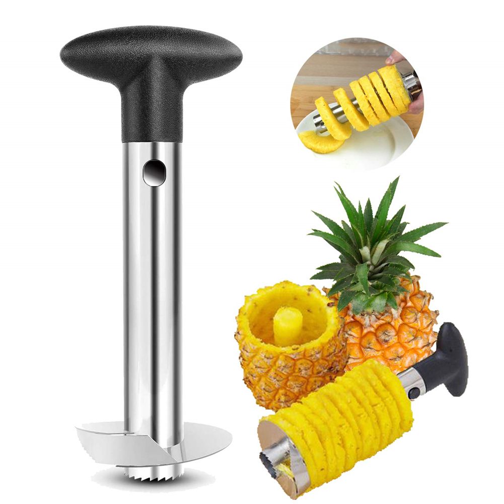Stainless Steel Pineapple Core Remover Tool for Home & Kitchen with Sharp Blade for Diced Fruit Rings All in One Pineapple Tool Peeler Slicer cut pineapple quick and easy without a knife