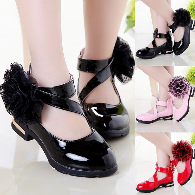 Children's shoes Girls' shoes Spring and Autumn 2024 new Korean version of princess shoes soft soled black performance shoes for children and students
