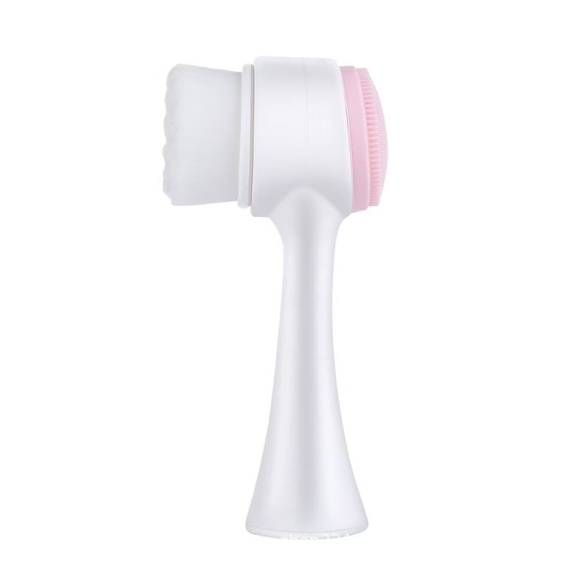 Double-Sided Silicone Face Cleansing Brush Facial Cleanser Blackhead Removal Product Pore Cleaner Exfoliator Face Scrub BrushPink