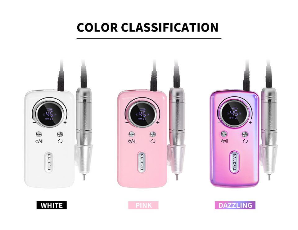 DMJ-V1 45000RPM Professional Rechargeable Electric Nail Drill Machine Portable Cordless Nail File For Acrylic Gel Nails Remove