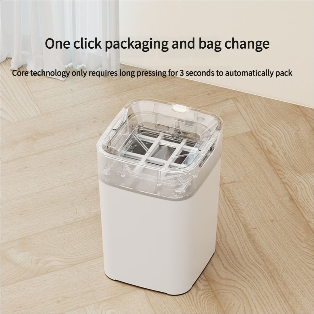 Automatic Trash Can, 16 L Self Sealing and Self-Changing Smart Trash Can, Motion Sensor, Touchless Garbage can with lid for Kitchen Bathroom Office, 7 Refill Rings
