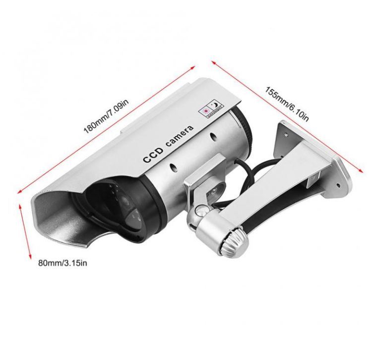 Dummy Camera Solar Battery Powered Flicker Blink LED Fake Indoor Outdoor Surveillance Security Camera Bullet CCTV Camera