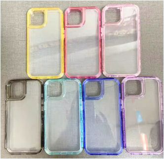  Multiple Color Translucent Anti-fall slot three-layer Phone Case Cover