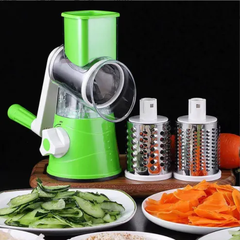  Geedel Rotary Cheese Grater, Kitchen Mandoline Vegetable Slicer  with 2 Interchangeable Blades, Easy to Clean Rotary Grater Slicer for  Fruit, Vegetables, Nuts: Home & Kitchen