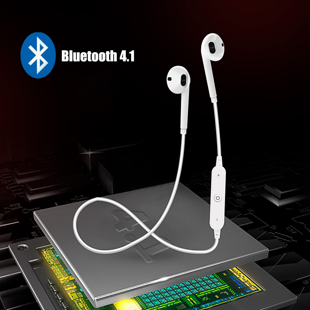 S6 Wireless Bluetooth Headset Sports Headphones 3D Stereo Built-In Microphone earphone