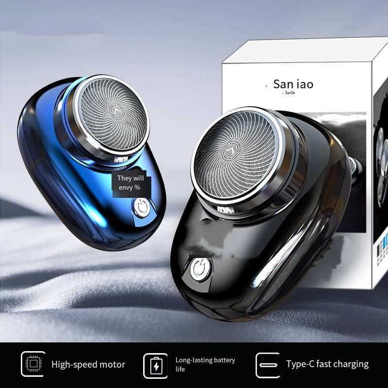 Mini Men Electric Shaver, LED Digital Battery Display Portable Shaver, USB Type-C Rechargeable Waterproof Razor, Car Travel Pocket Electric Shaver for Men Daily Grooming