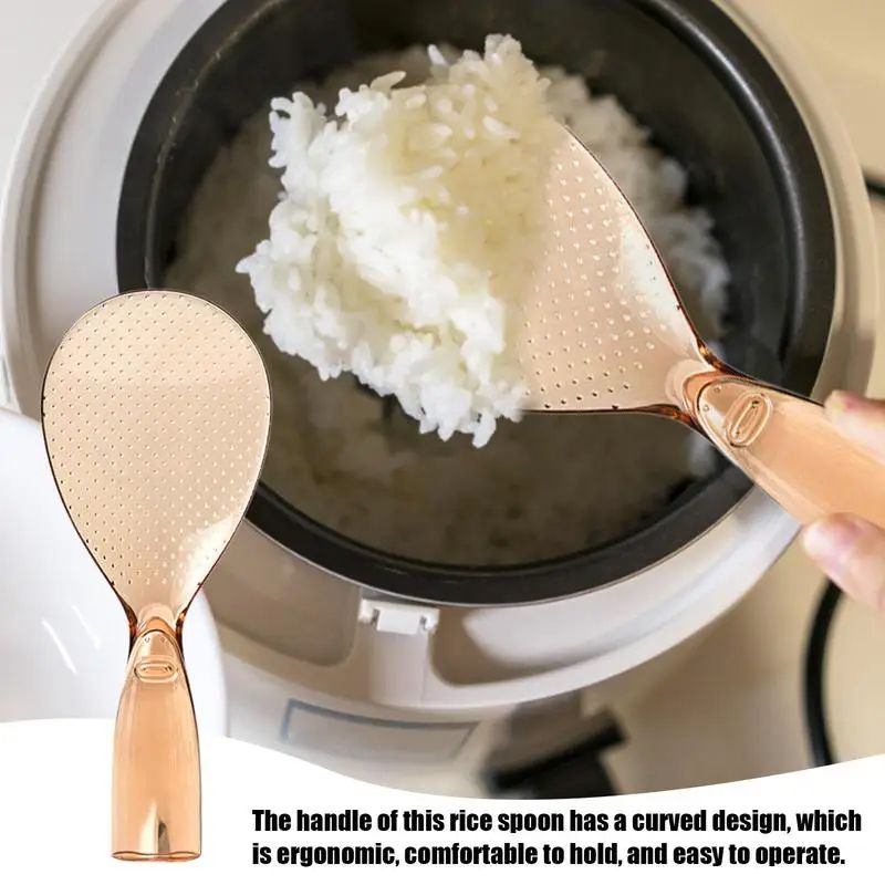 Rice Paddle,Non Stick Rice Paddle,Transparent Standing Rice Spatula with Non Stick Rice Spoon,Non-Stick and Easy to Clean Standing Rice Spoon