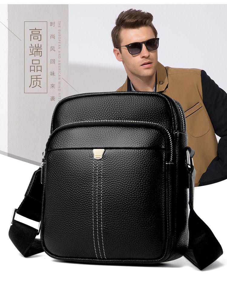 Business men's shoulder bag, stylish and simple, advanced men's messenger bag, mobile phone bag, work backpack
First layer cowhide business bag