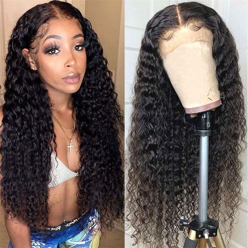 New products in Europe and the United States female wig black long curly hair small curly explosion head wig