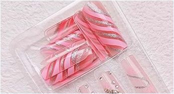 24pcs Glossy artificial fingernails- colorful long artificial fingernails with Glue Attached