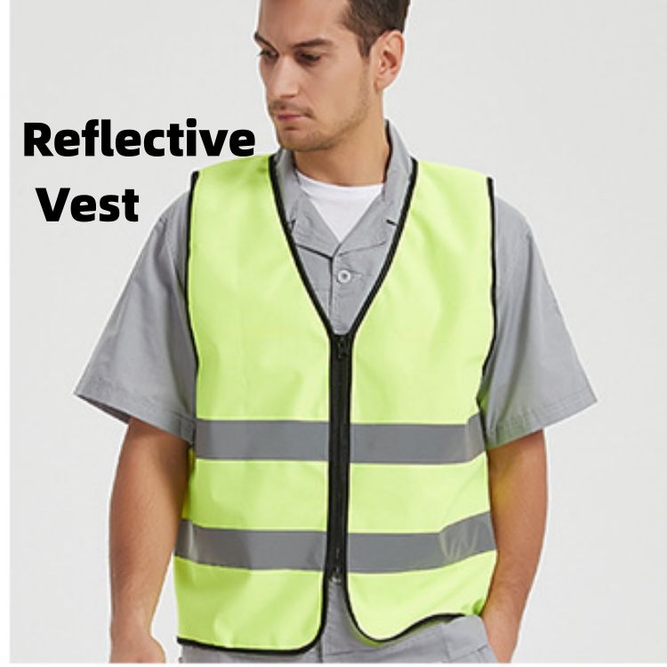 Reflective Vest zipper Environmental sanitation duty, transportation, cycling construction, multiple pockets CRRSHOP Breathable mesh fabric Reflective clothing