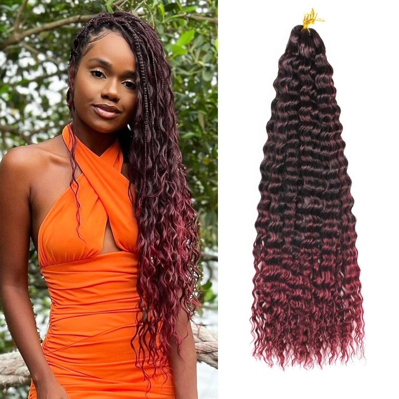 Deep Wave Twist Large curved long curly hair crochet winding, synthetic wigs CRRSHOP 24 "30 pieces 100g wigcolor # 09 24 inches