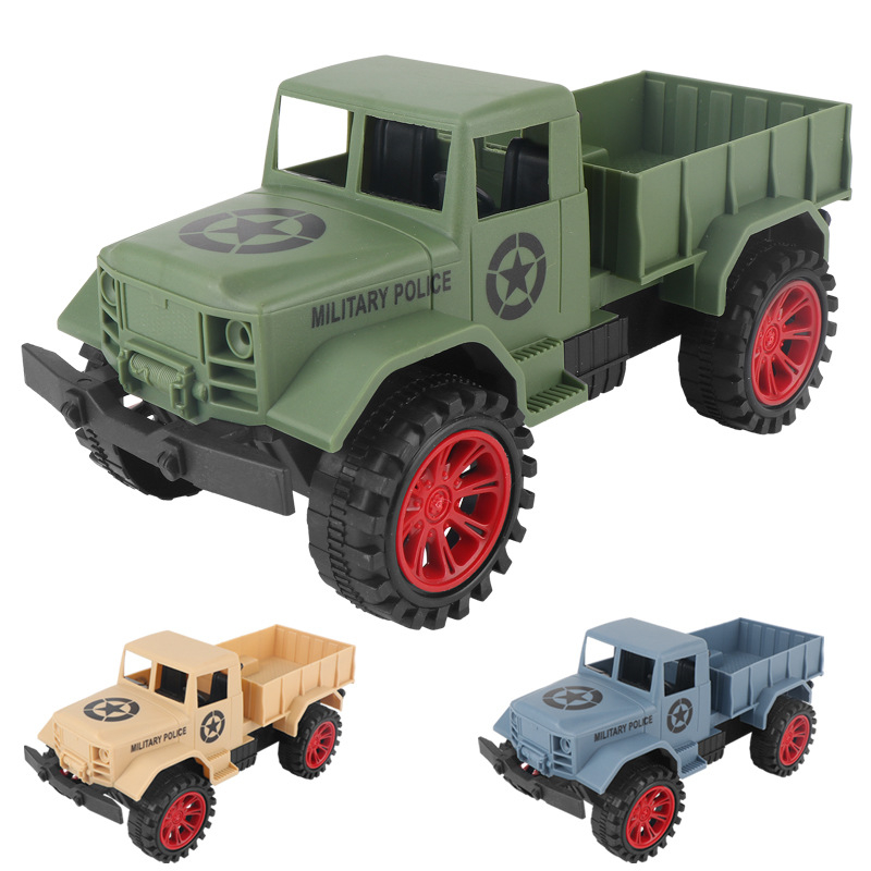 JY897 Baby Inertia Car Children Inertia Car Military Pickup Truck Excavator Toy Boy Model Parking Lot Simulation Toy Gift For Children