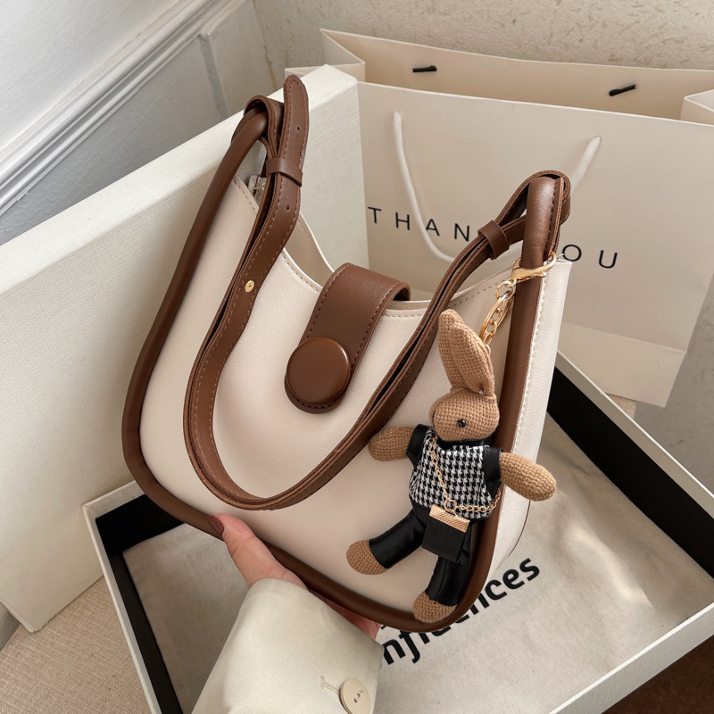 02-6167 Women's Fashionable Magnetic Opening and Closing Shoulder Bag Detachable Shoulder Bag