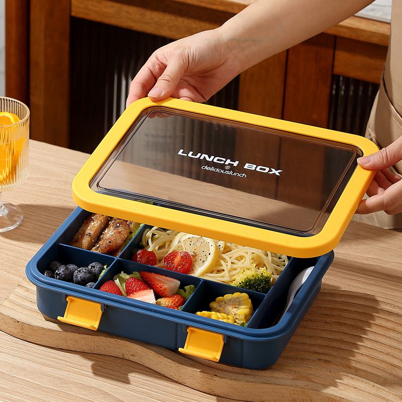 Lunch Box with Compartment Office Worker Light Portable Child Separate Meal Box Kitchen Dining Storage Travel To-Go Food Containers
